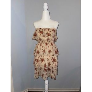 Rue21 Floral Strapless Tiered Mini Dress